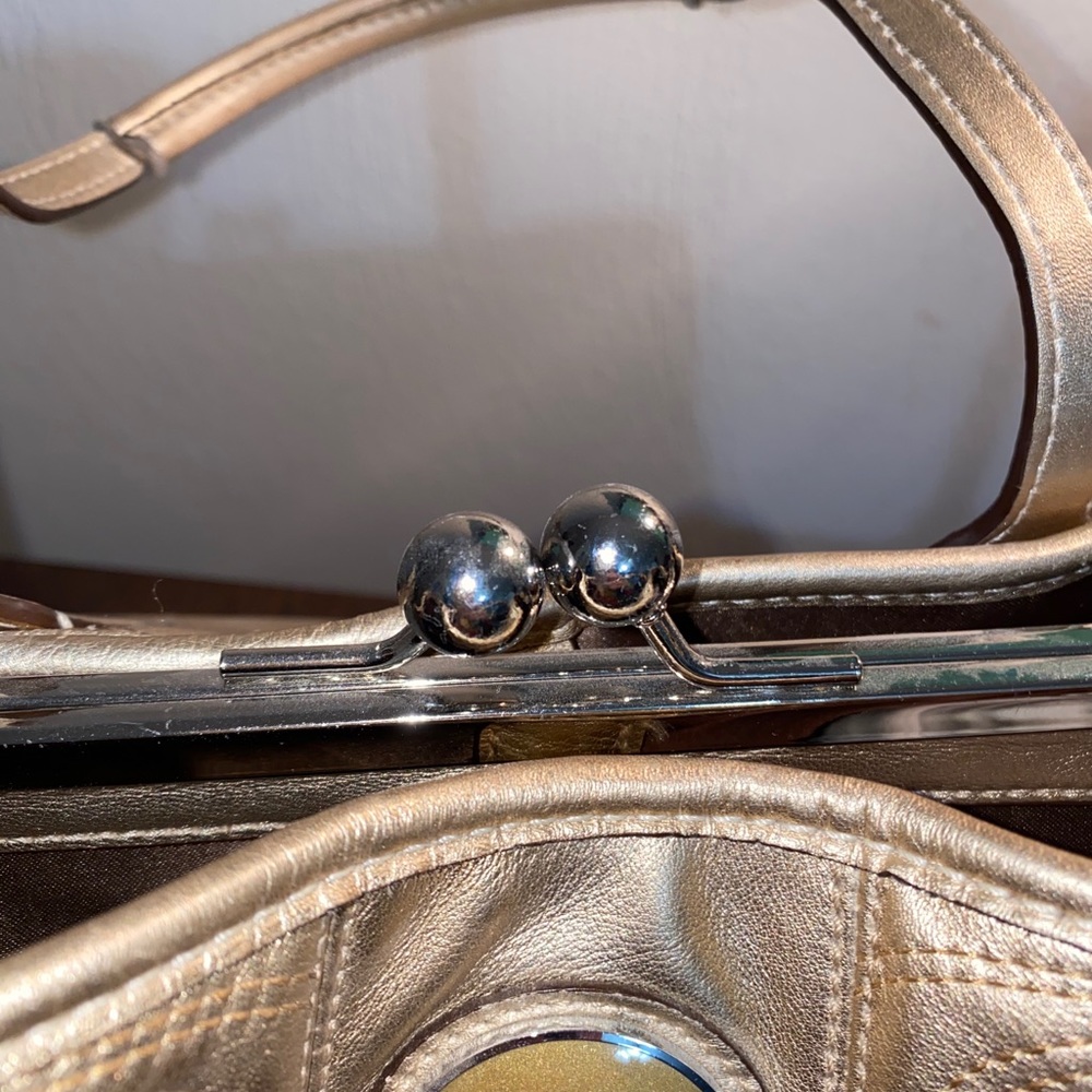 Cute Gold Metallic Coach Purse - Picture 3 of 7